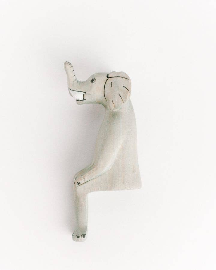 Shelf Sitting Wood Elephant