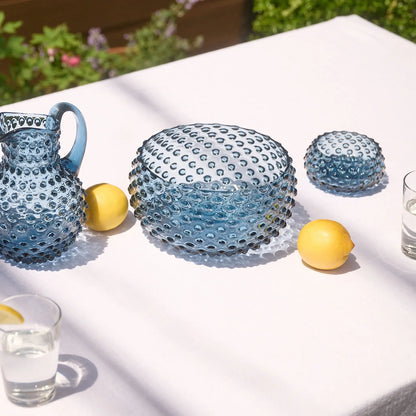 Large Handblown Hobnail Bowl - Midnight Blue