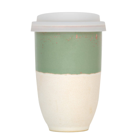 Sage Green Ceramic 12 Oz. Travel Mug