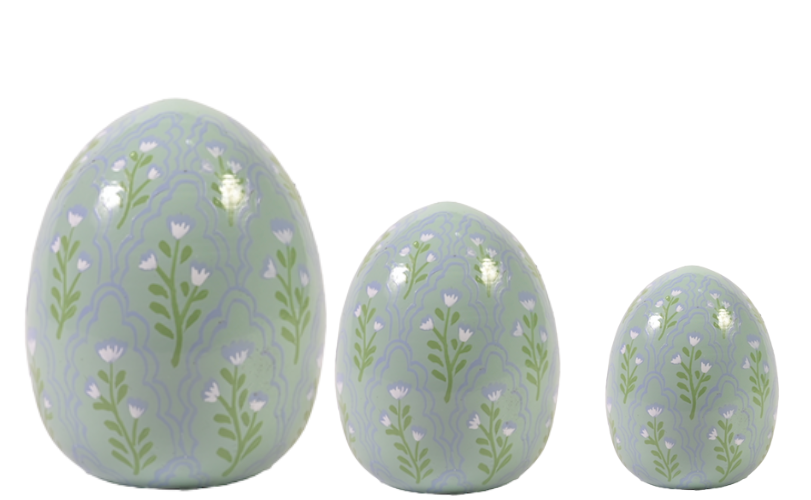 Handpainted Sage Green & Lavender Tulip Egg