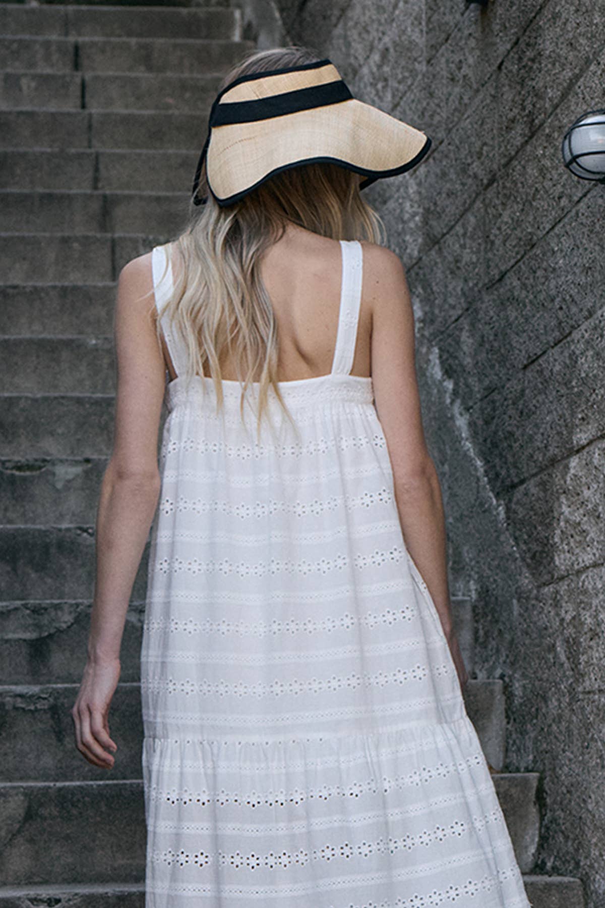 Tiered Eyelet Maxi Dress