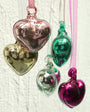 Hand Blown Metallic Glass Hearts