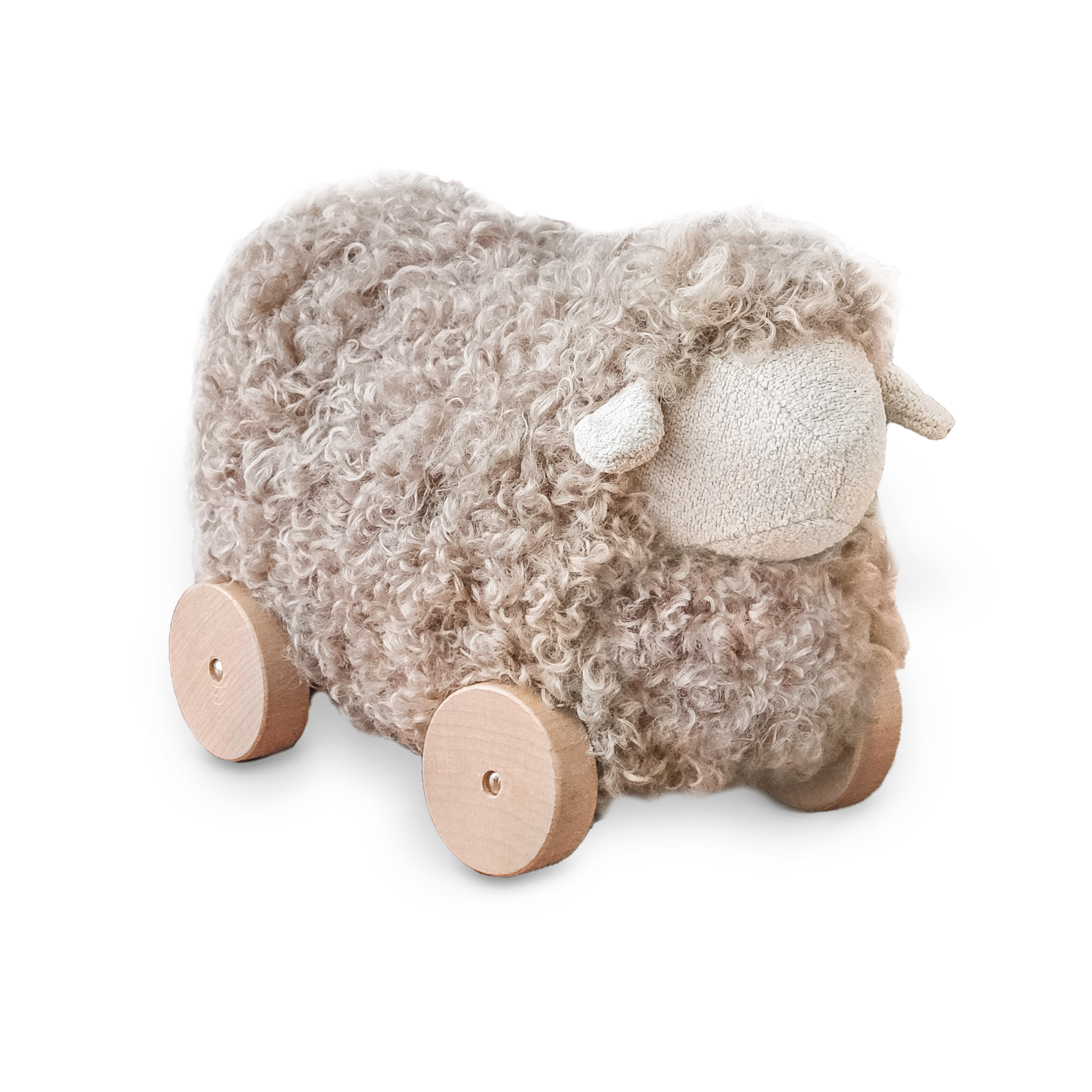 Button The Pull-Along Sheep in Taupe