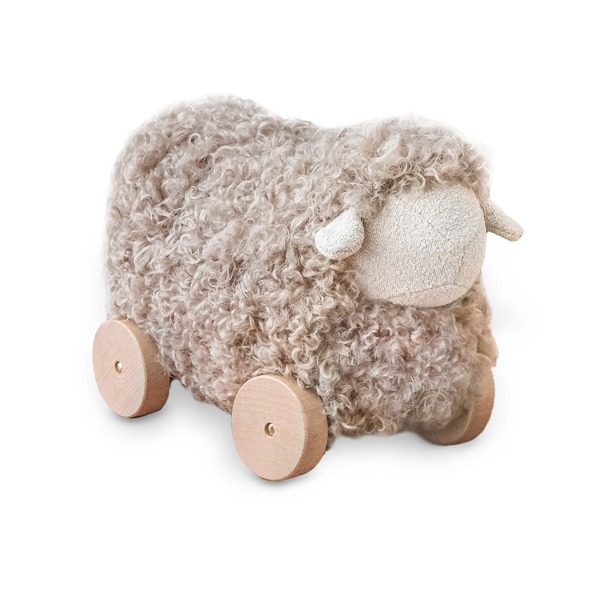 Button The Pull-Along Sheep in Taupe