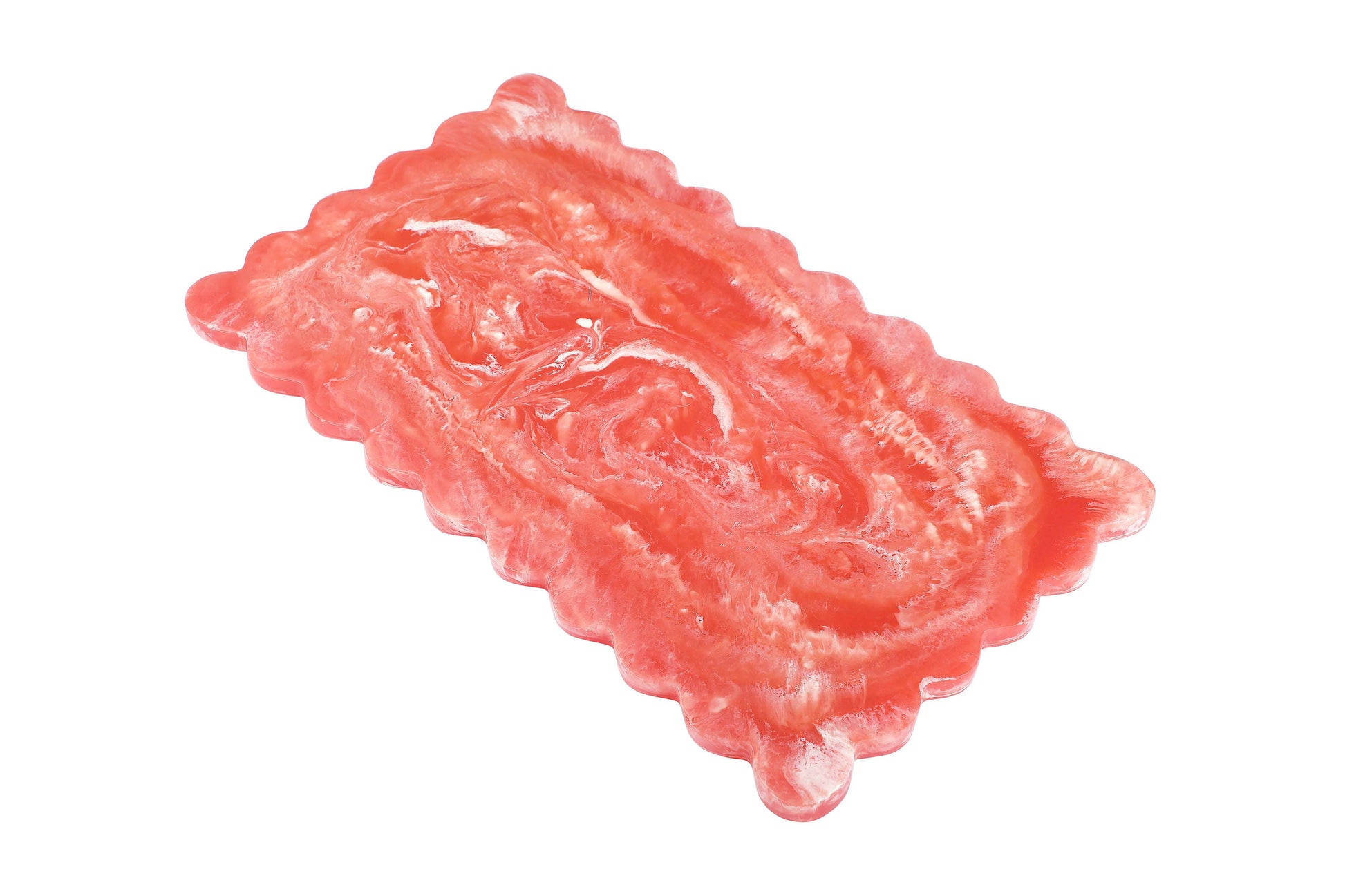 Scalloped Pink Rectangular Resin Cheese Board