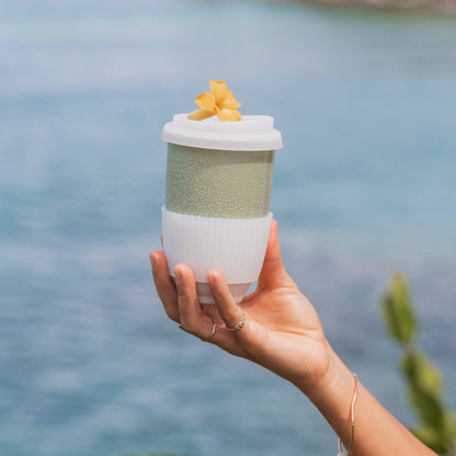 Sage Green Ceramic 12 Oz. Travel Mug