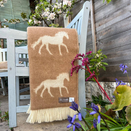 Brown Horse Wool Throw