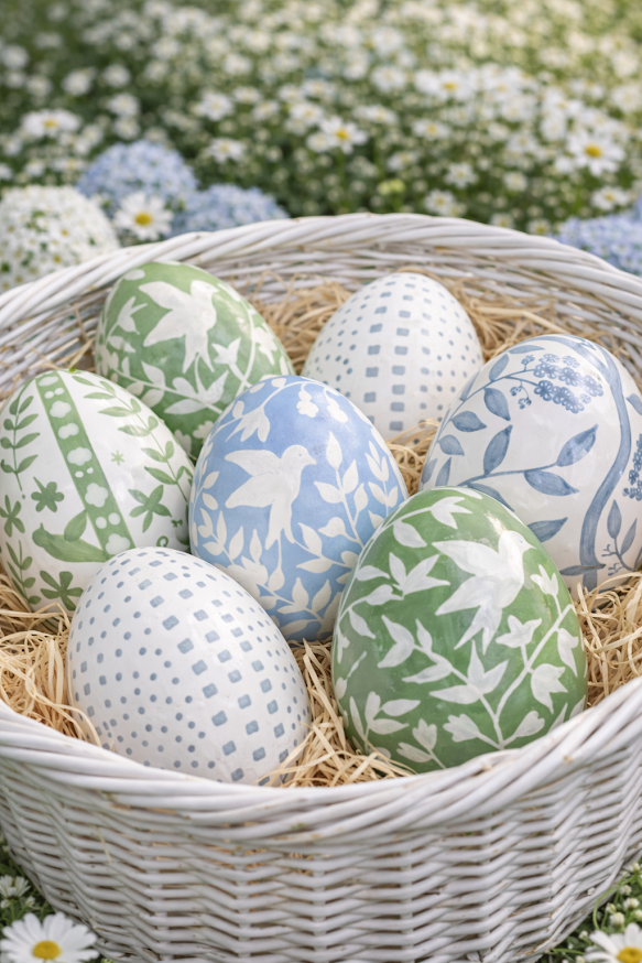 Soft Green And White Chinoiserie Egg