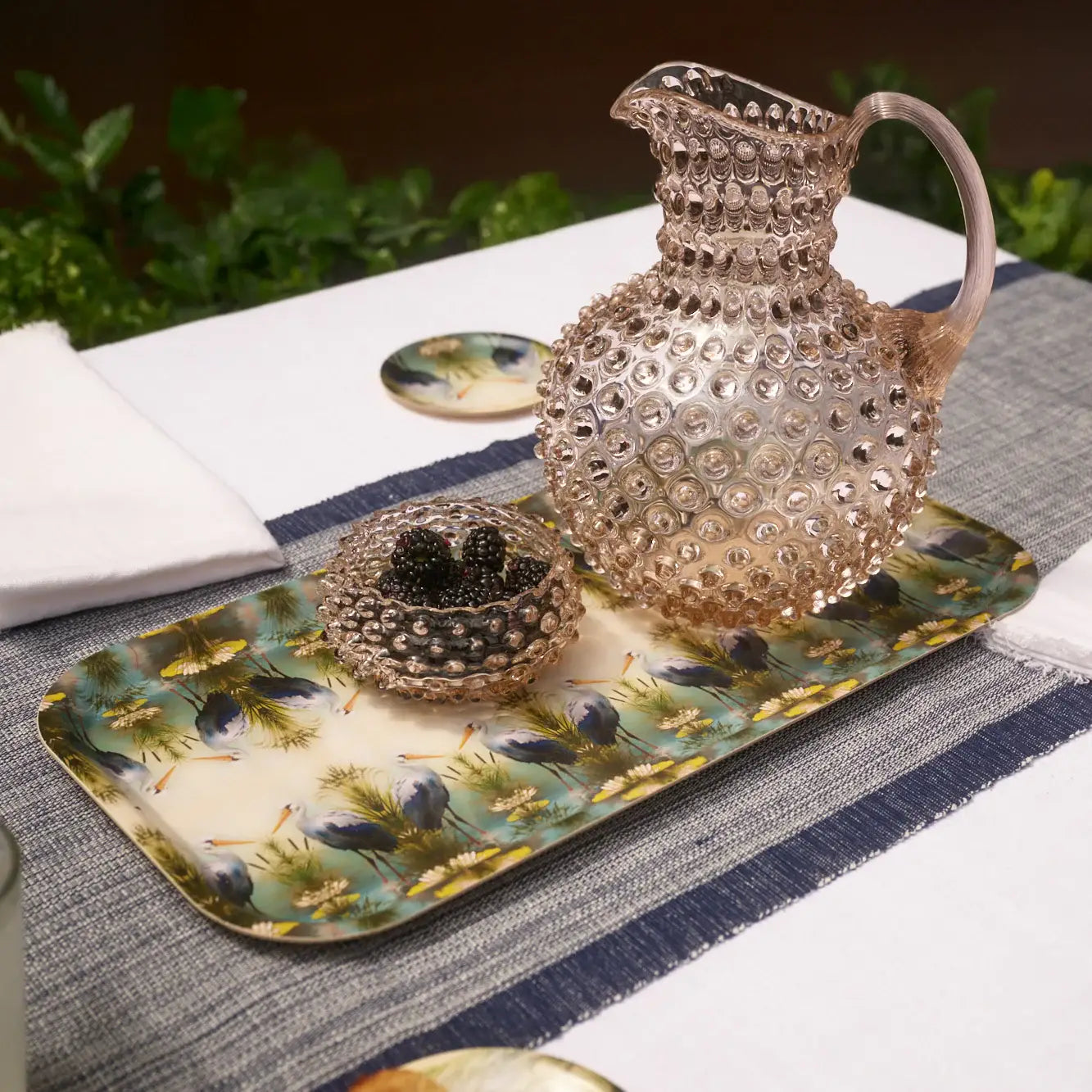 Small Handblown Hobnail Bowl -  Apricot Chiffon