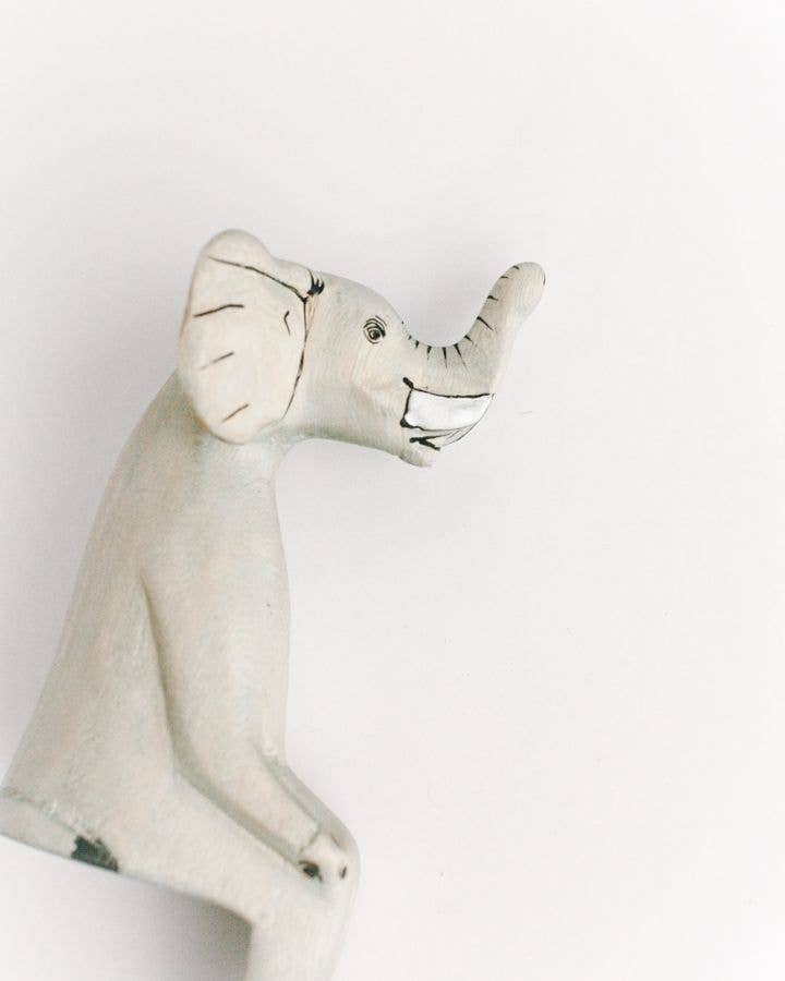 Shelf Sitting Wood Elephant