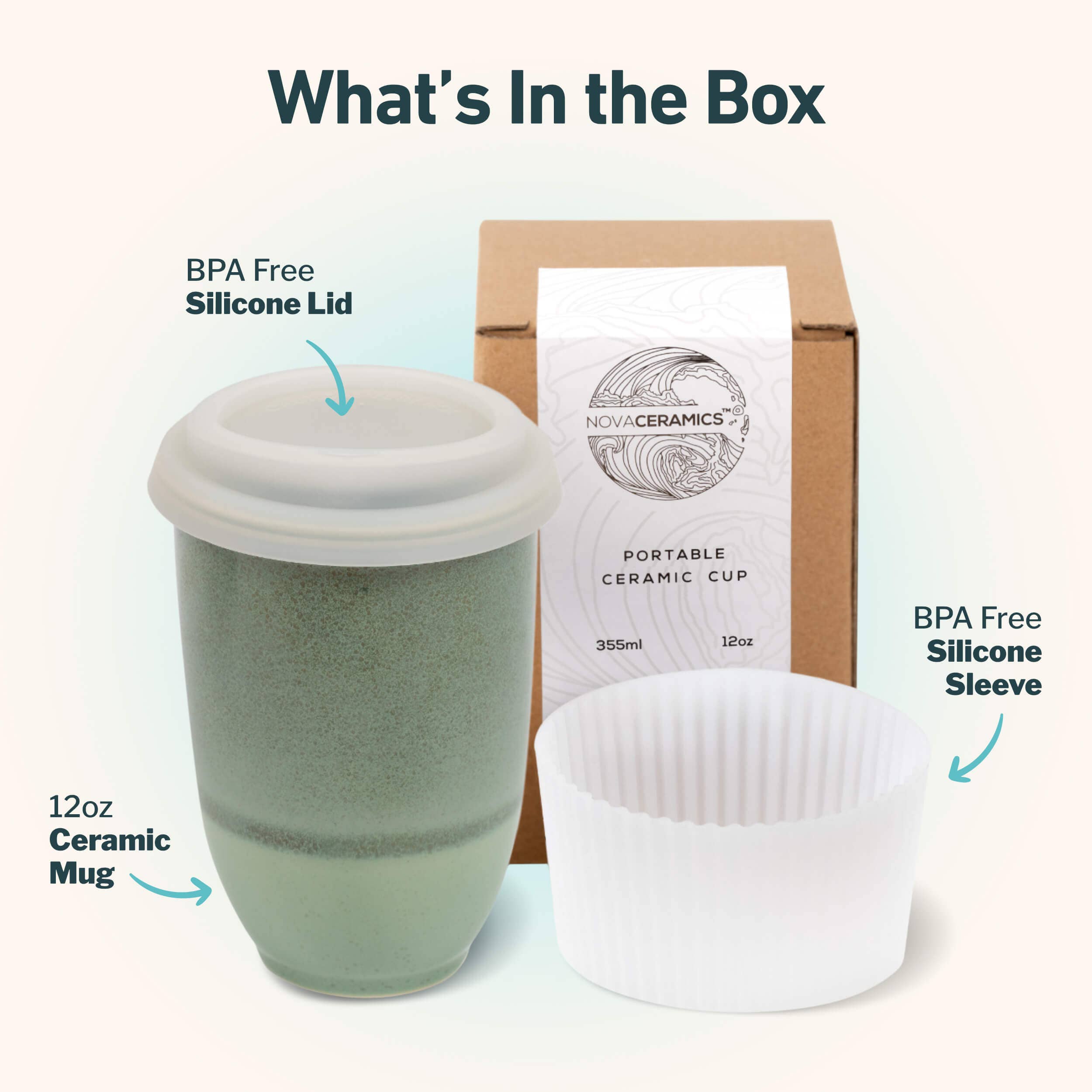 Emerald 12oz Ceramic Travel Mug