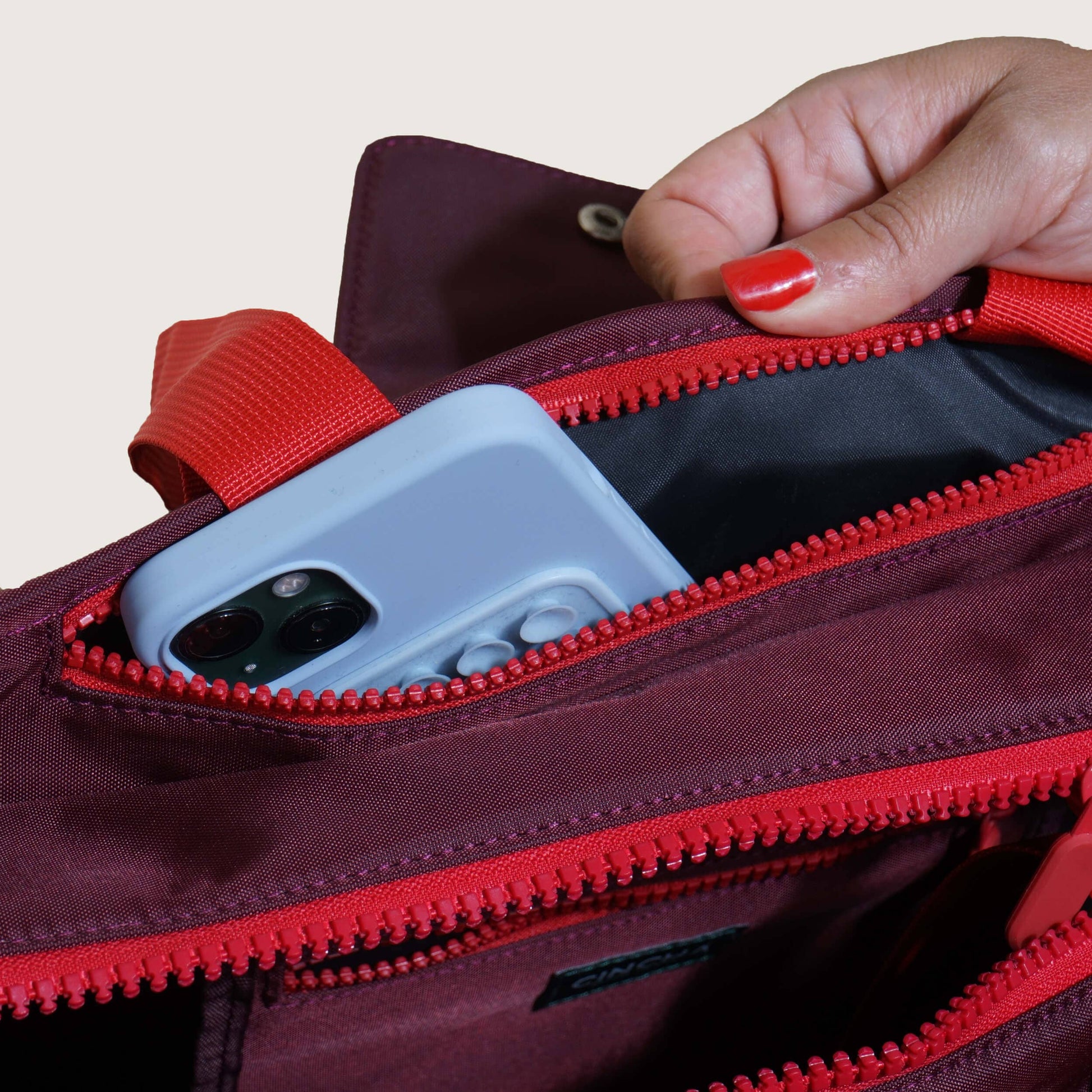 The Nylon Zip-All Tote By Cincha In Cherry