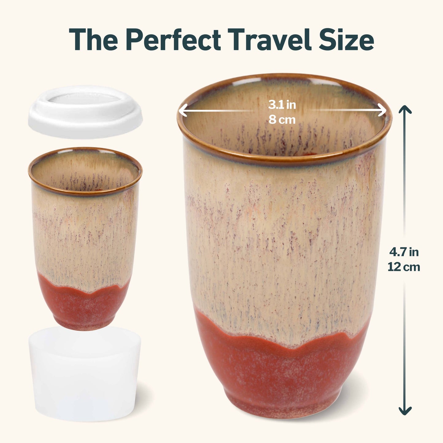 Jupiter Ceramic 12 Oz. Travel Mug with Lid & Sleeve