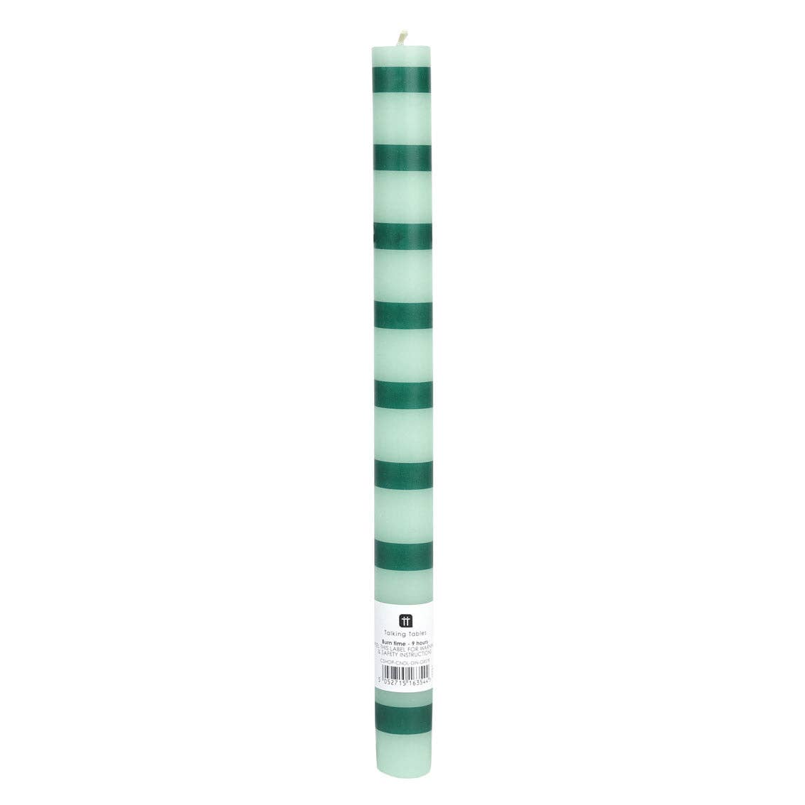 Green Stripe Dinner Candle