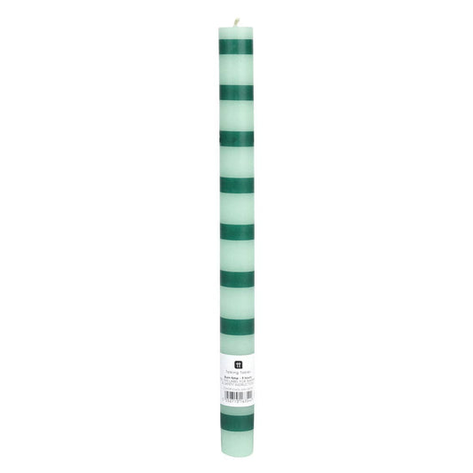 Green Stripe Dinner Candle
