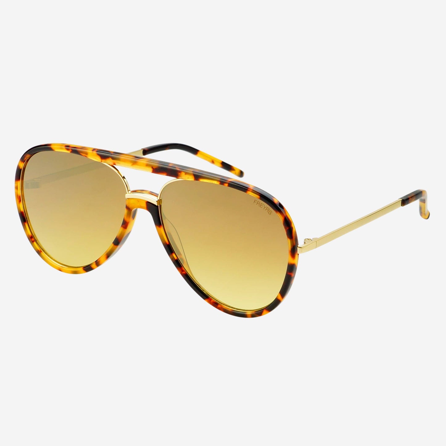 Shay Tortoise + Gold Mirror Unisex Aviator Sunglasses