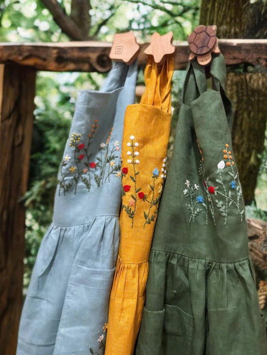Floral Embroidered Apron