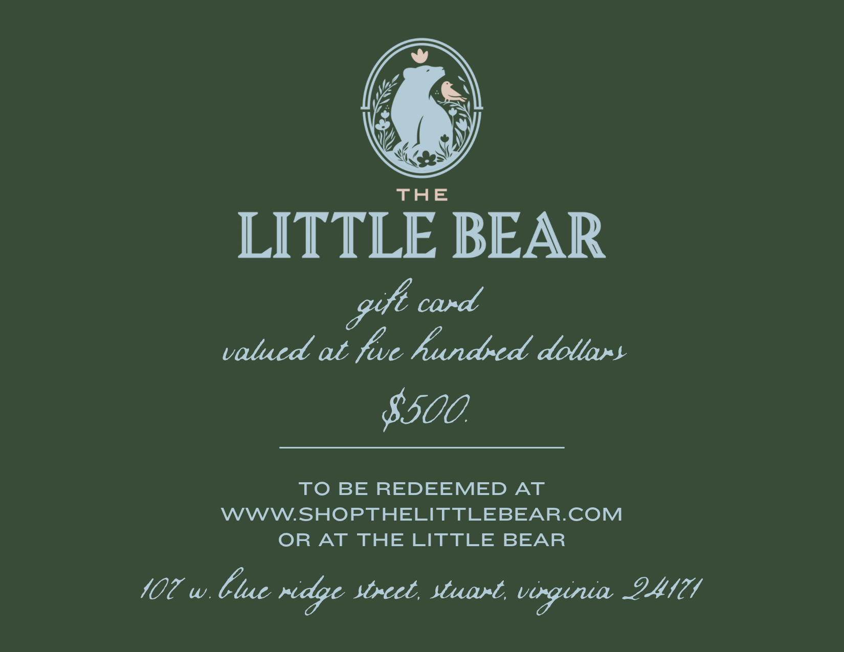 The Little Bear Gift Card