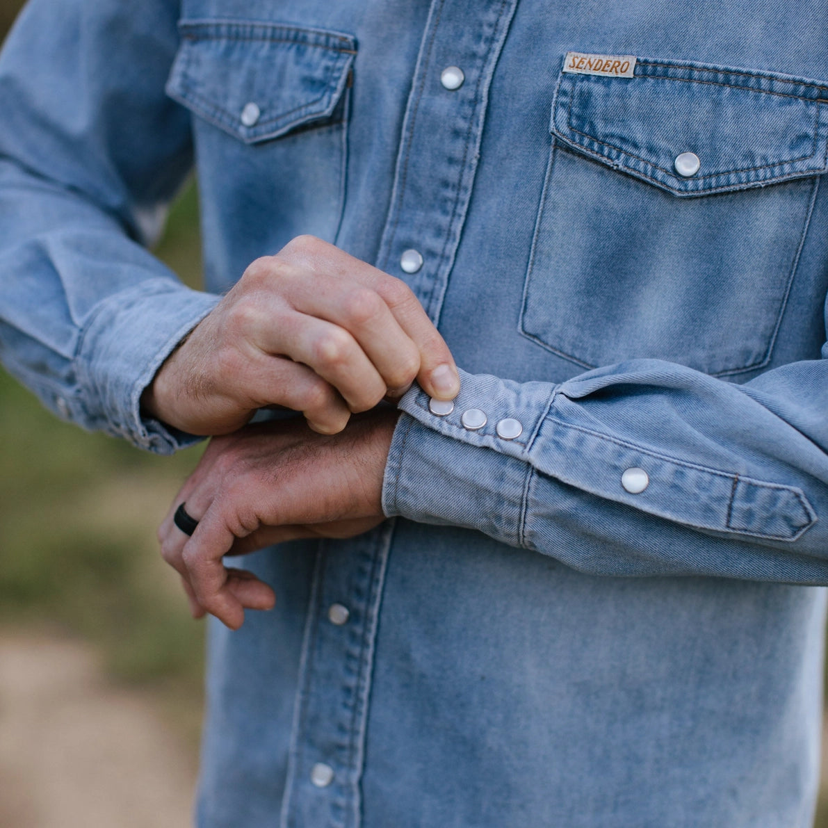 Wyatt Men's Western Denim Button Down