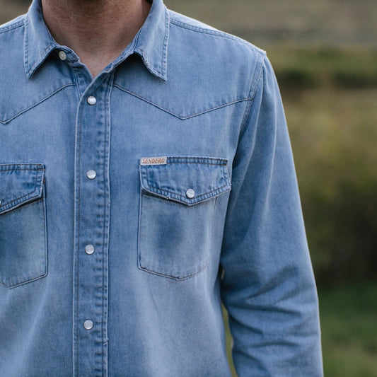 Wyatt Men's Western Denim Button Down